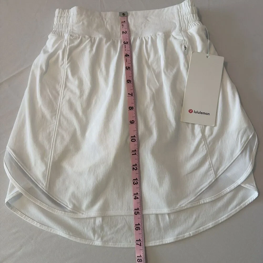 NWT Lululemon Sz 2 Long Hotty Hot HR High-Rise White Athletic Skirt Skort Tennis - Picture 7 of 16